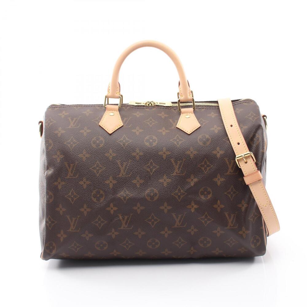 Louis Vuitton Speedy Bandouliere Monogram Handbag Canvas Leather Brown